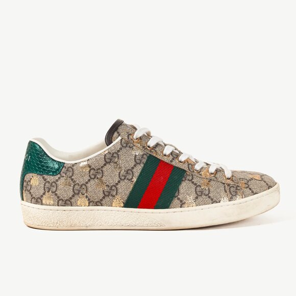 Gucci Ace GG Supreme Monogram Bee Sneakers - Picture 1 of 12